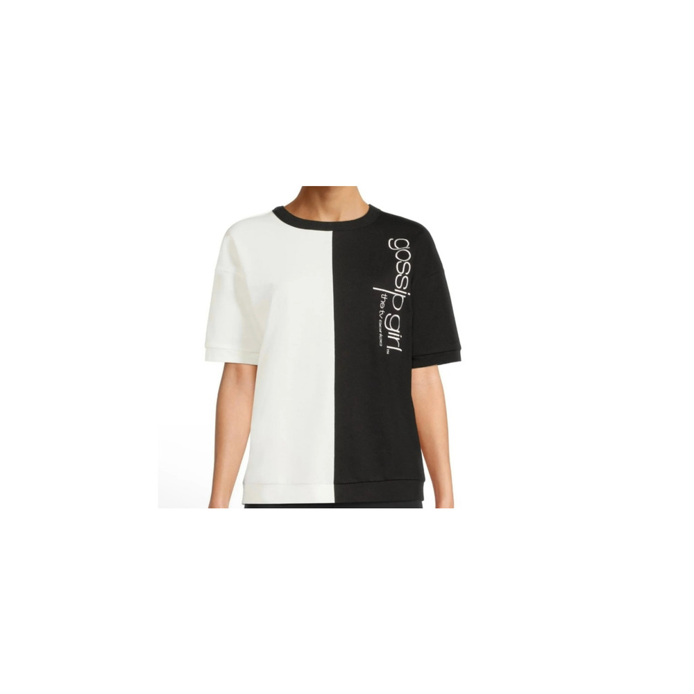 Gossip Girl Women's Colorblock Sleep Shirt Black White NWT XL 16/18
